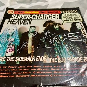 White Zombie Super-charger Heaven Autographed 1995 Us Promo 7" Green